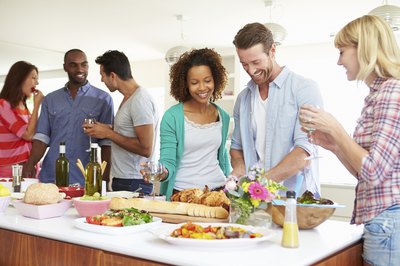Friends at dinner party