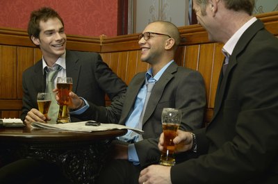 Men having drinks at bar