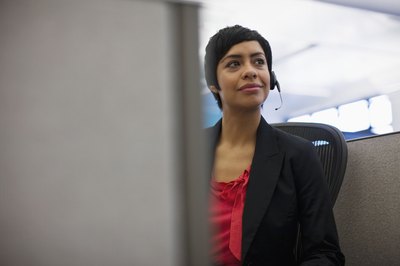 Business woman in front of computer