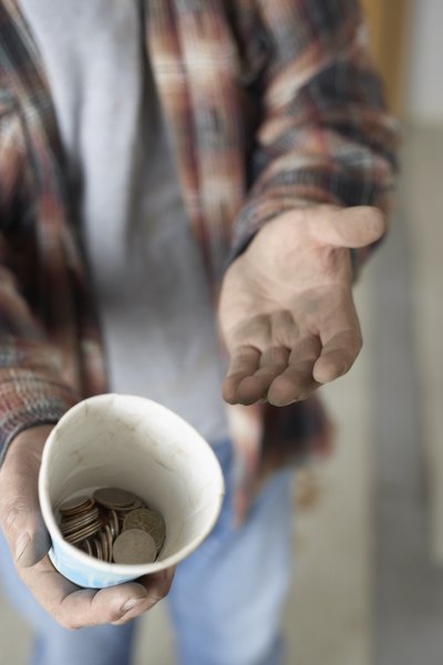 Homeless man's hands