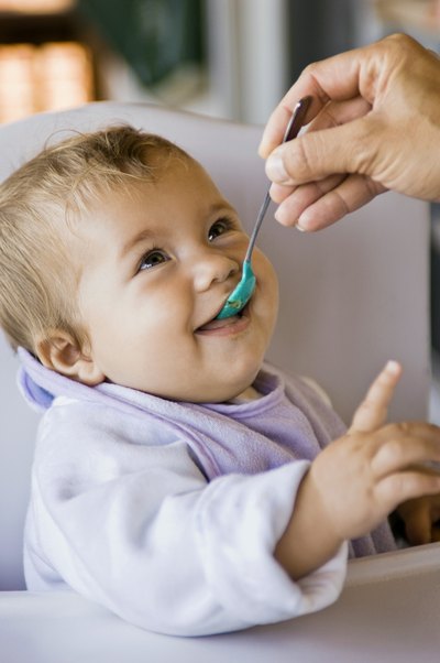 Baby eating food