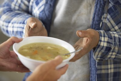 Craft show goers will welcome a warm bowl of soup with a roll for a respite.