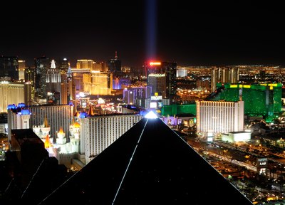 View of the Vegas Strip from The Mix Lounge at THEhotel