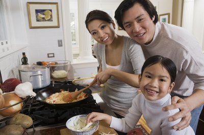 Chinese family cooking