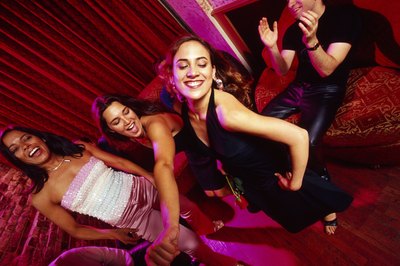 Teen girls dancing