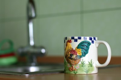 Rooster theme on ceramic mug