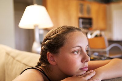 Girl sitting on couch
