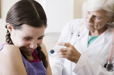 Child being immunizationed
