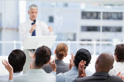 Man presenting in meeting