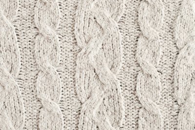 Close-up of a knitted wool jacket.