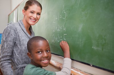 teacher in African school