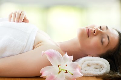 Young woman relaxing at spa