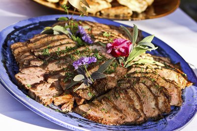 The tri-tip cut of beef gets its name because of the triangular shape of the meat.
