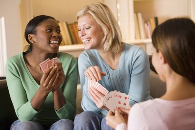 Friends playing poker