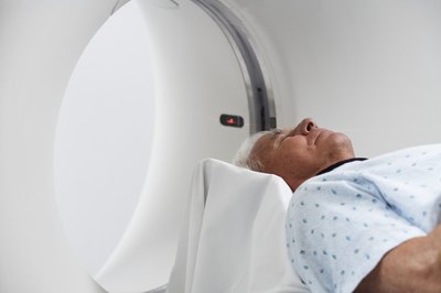 Man going into MRI machine