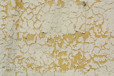 Peeling paint close up.