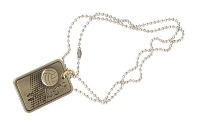 Engrave volleyball charms with the graduation year.