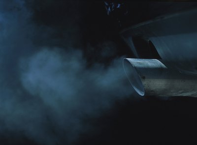 Exhaust fumes from a muffler