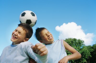 Boys playing soccer