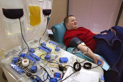 Man donating blood