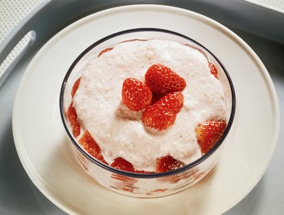 Bowl of curd with berries