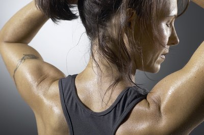 Woman sweating