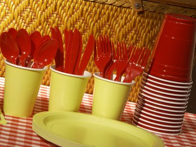 silverware and cups for banquet