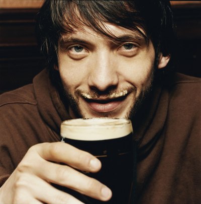 Enjoying some home brewed beer