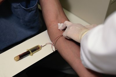 Person having blood drawn