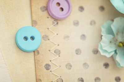 Close up of a scrapbook.
