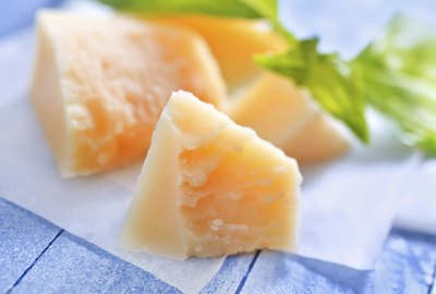 Hard pieces of Parmesan cheese