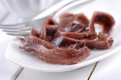 Small plate of anchovies.