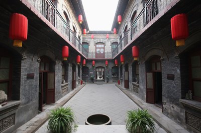 Chinese courtyard.