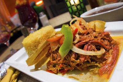 Caribbean dish at restaurant