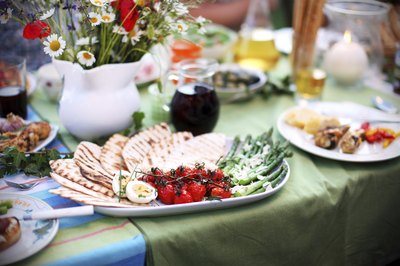 Perfect picnic table food setting