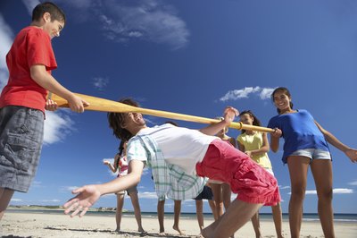 Friends doing limbo