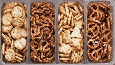 Pretzels and crackers