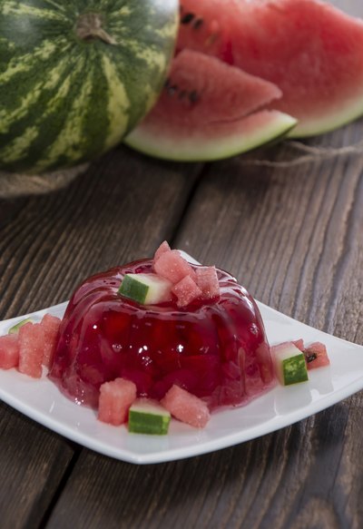 Raspberry and watermelon jello