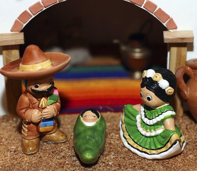 Mexican nativity with baby Jesus