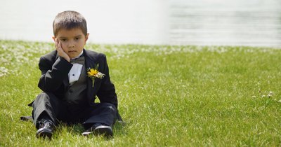 Boy wearing a tuxedo