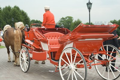 Horse and cart used in a parade.