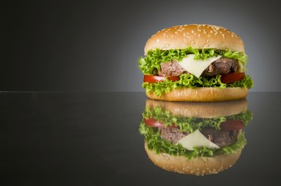 Advertising image of a hamburger.