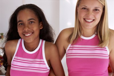 girls in matching outfits