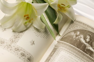 The lily's shape symbolizes God calling his son home with a trumpet.