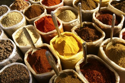 Spices for sale at a market.