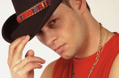 Man wearing chain necklace.