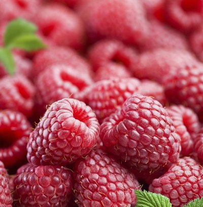 Fresh raspberries.