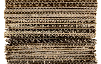 Corrugated cardboard.