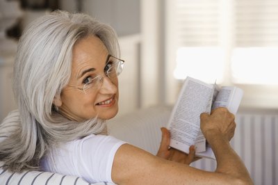 older woman reading