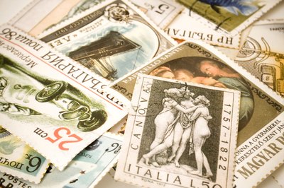Assorted postage stamps